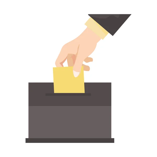 Voter Hand Insert Vote Card Icon — Stockvektor