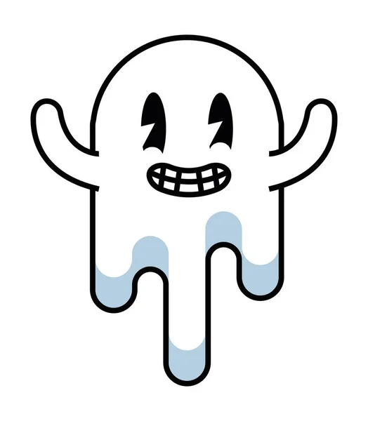 Ghost Cartoon Old School Character — Vetor de Stock
