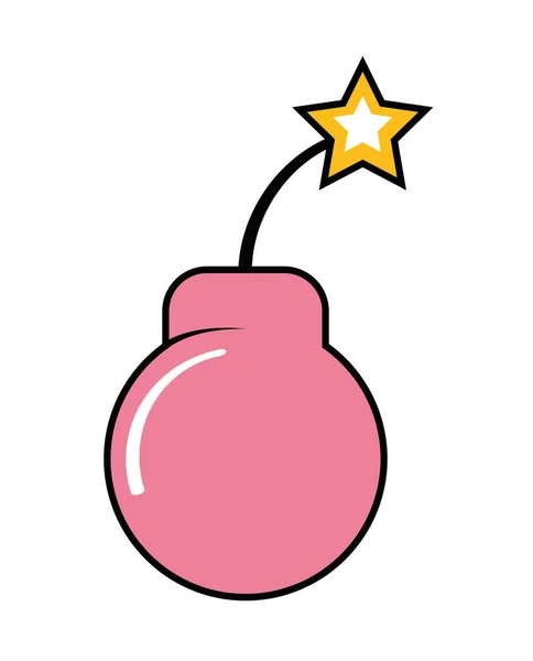 Explosive Bomb Cartoon Old School Icon — Stock vektor