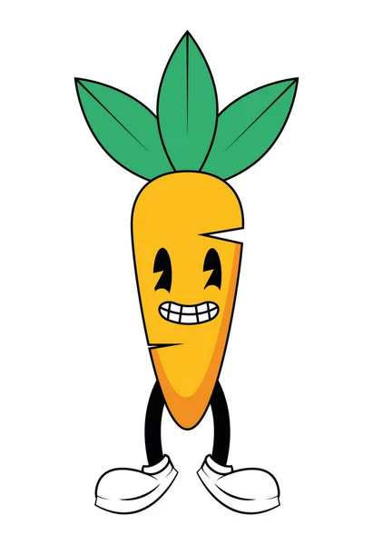 Carrot Cartoon Old School Character — Stock Vector