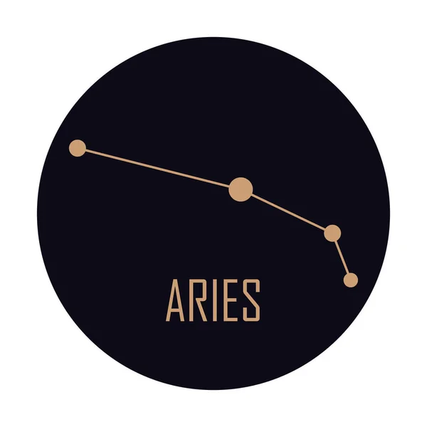 Aries Costellation Golden Stars Icon — Vector de stock