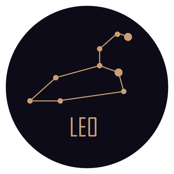 Leo Costellation Golden Stars Icon — Vector de stock