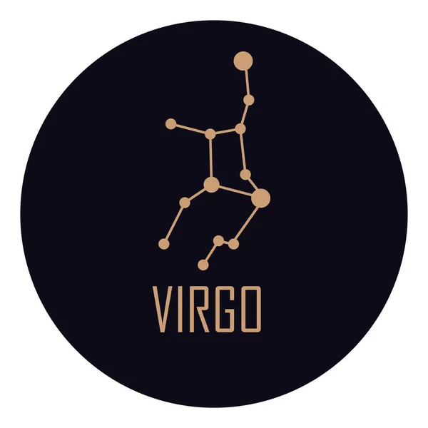 Virgo Costellation Golden Stars Icon — Vector de stock