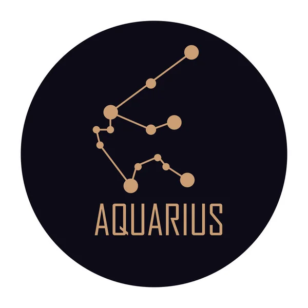 Aquarius Costellation Golden Stars Icon — Vector de stock