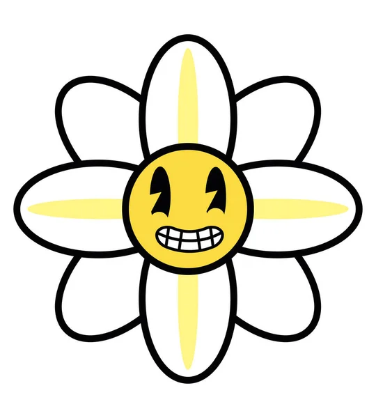 Flower Cartoon Old School Character — Wektor stockowy