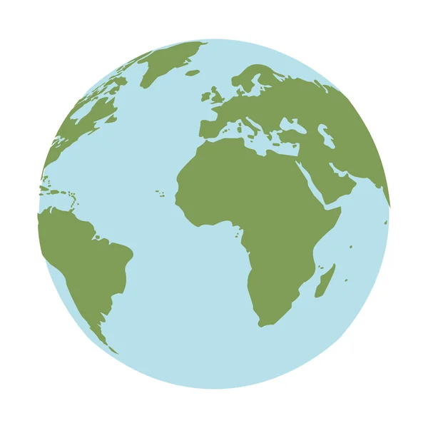 Monde Planète Terre Isolé Icône — Image vectorielle