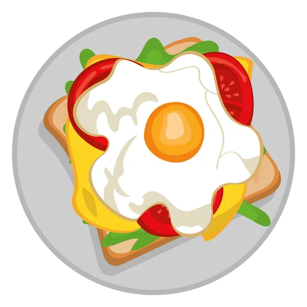 Sandwich Egg Fried Breakfast — Stockvektor