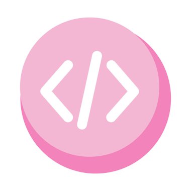 programing code pink button icon