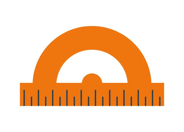 Protractor Rule School Supply Isolated Icon — 图库矢量图片