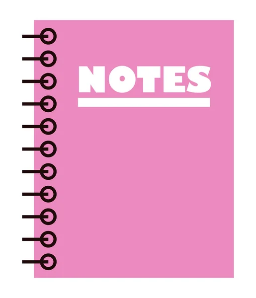 Pink Notebook School Supply Isolated Icon — Stock Vector