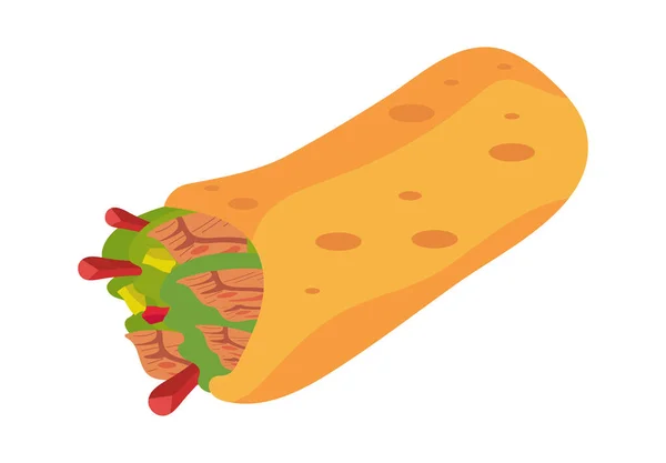 Fresh Flutes Mexican Fast Food Icon — Stok Vektör