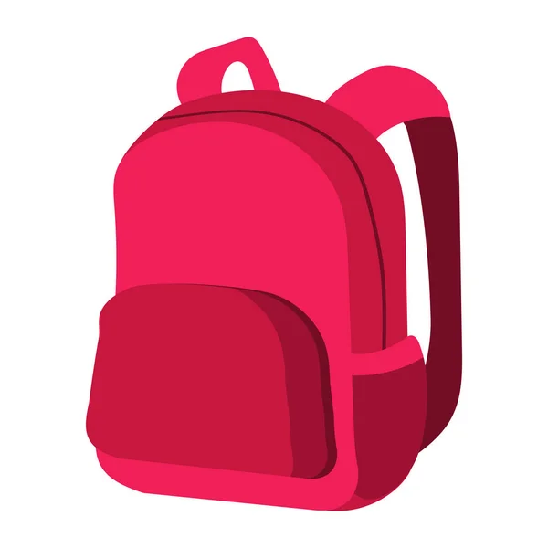 Red Schoolbag School Supply Isolated Icon —  Vetores de Stock
