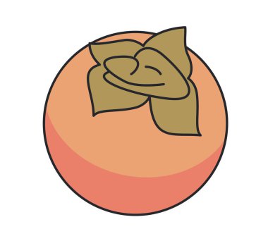 orange chuseok fruit traditional icon