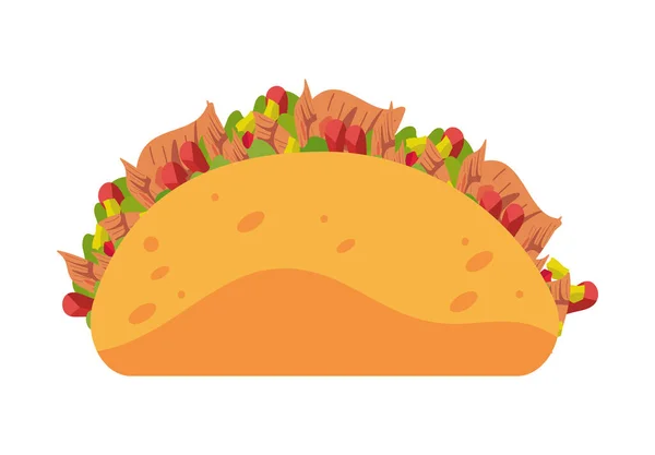 Taco Mexican Fast Food Icon — Vettoriale Stock