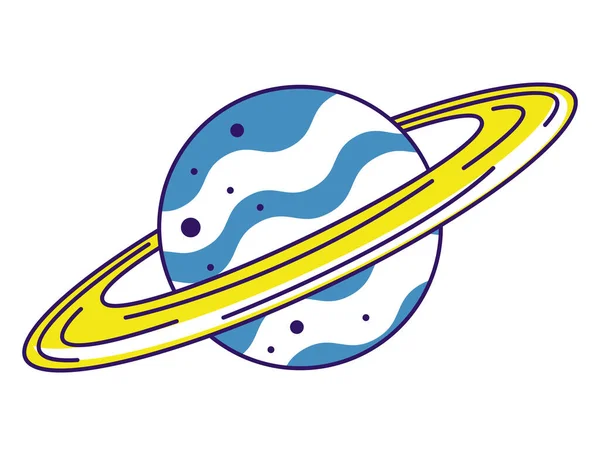 Saturn Planet Space Outer Icon — Stock Vector