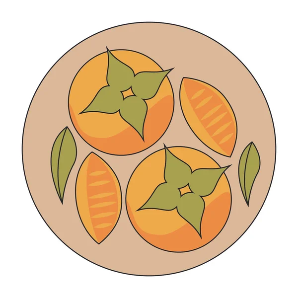 Chuseok Dish Oranges Icon — ストックベクタ