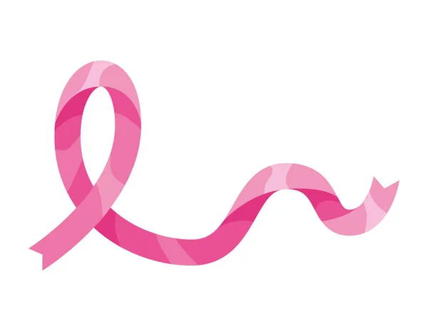 Breast Cancer Ribbon Pink Icon — Vetor de Stock