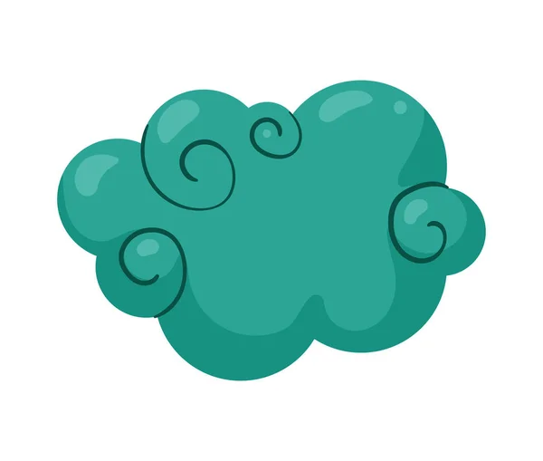 Green Cloud Sky Nature Icon — Vector de stock
