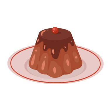 coffee pudding with berry icon