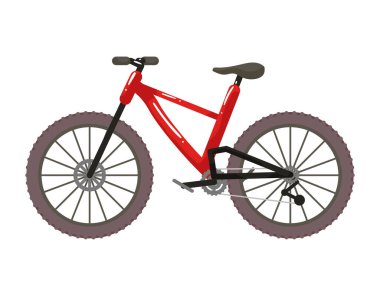 red sport bicycle vehicle icon