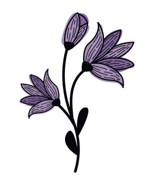 purple flowers garden nature icon