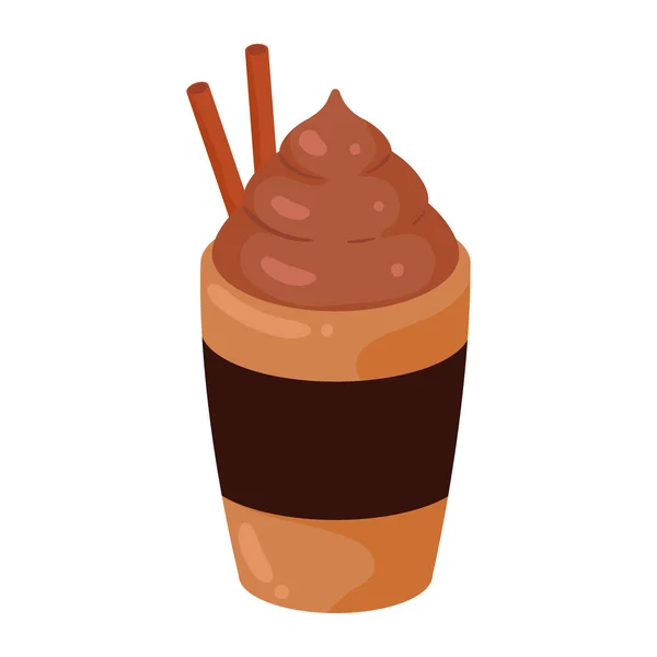 Coffee Milkshake Straw Icon — Stok Vektör