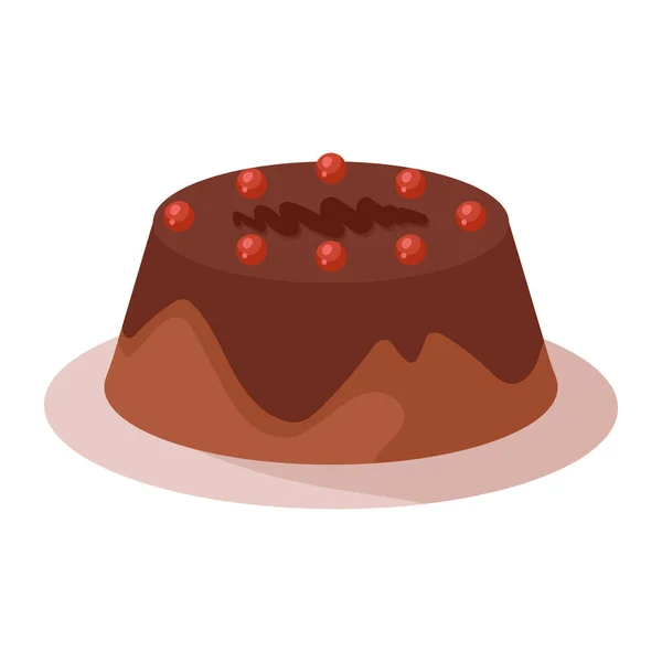 Coffee Cake Cherries Icon — Vector de stock