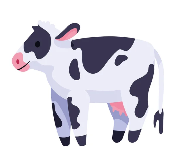 Cow Domestic Farm Animal Character — Vector de stock