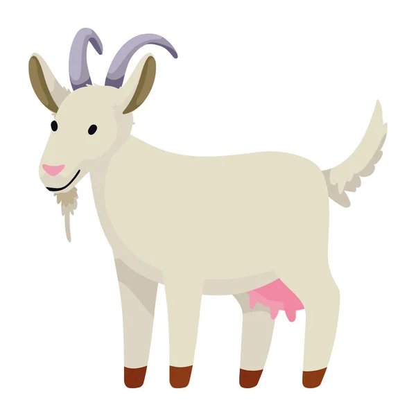 Goat Domestic Farm Animal Character — Vector de stock