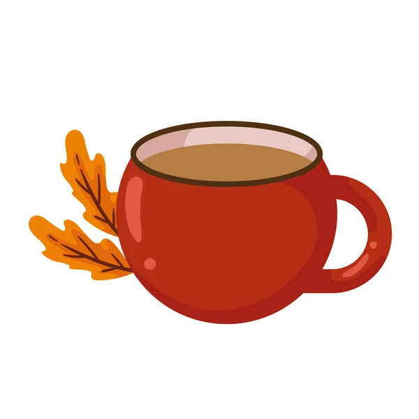 Autumn Leafs Coffee Cup Icon — Wektor stockowy