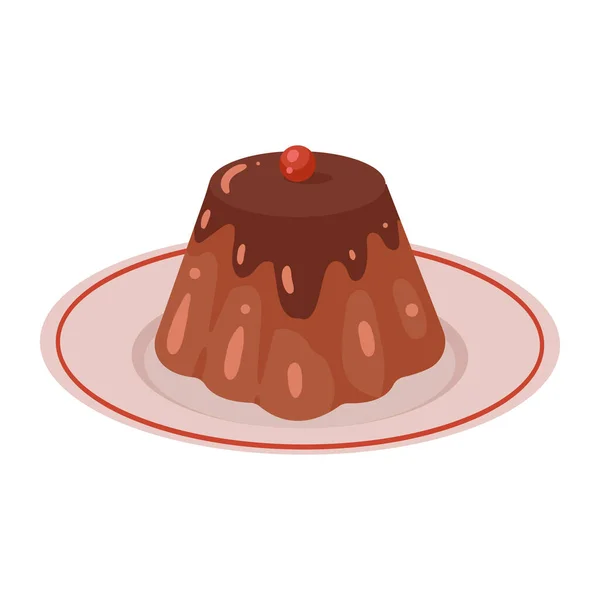 Coffee Pudding Berry Icon — Stockový vektor
