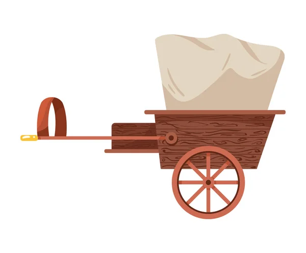 Wooden Carriage Antique Transport Icon — Vector de stock