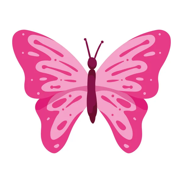 Pink Butterfly Flying Isolated Icon — Vector de stock