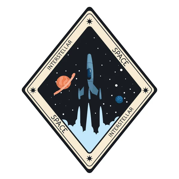 Interstellar Space Outer Sticker Icon — Archivo Imágenes Vectoriales