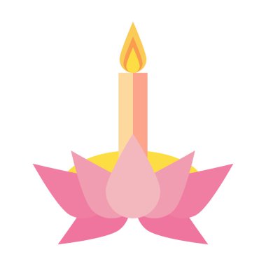 pink lotus with candle icon