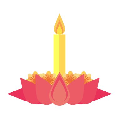 lotus flower with candle floating