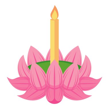 nilüfer çiçeği simgesindeki mum