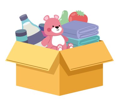 donations charity box carton icon