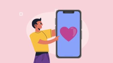 young man working character animation , 4k video animated