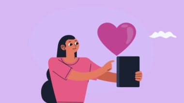 young woman working character animation , 4k video animated