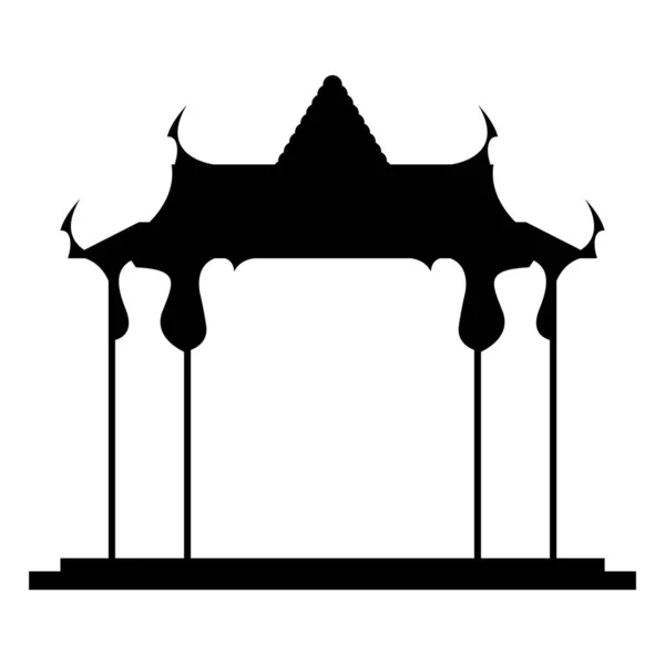 Asian Arch Traditional Silhouette Icon — ストックベクタ