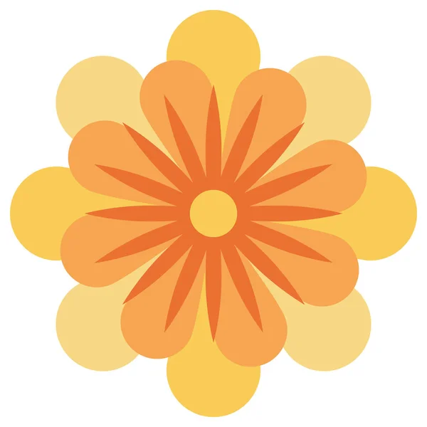 Golden Asian Flower Decoration Icon — Wektor stockowy