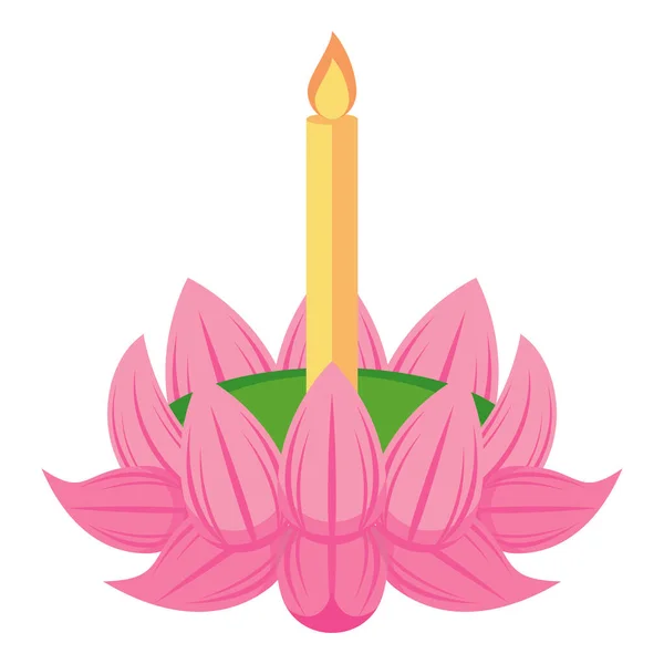 Kerze Symbol Der Lotusblume — Stockvektor