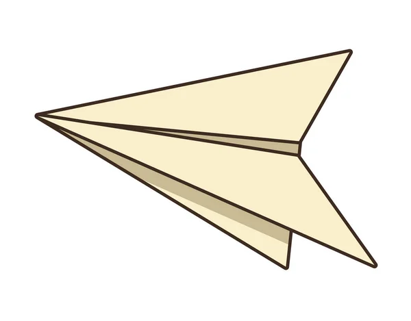 Papier Flugzeug Spielzeug Isolierte Ikone — Stockvektor