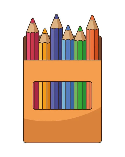 Colors Pencils Packing Box Icon — Stockvector