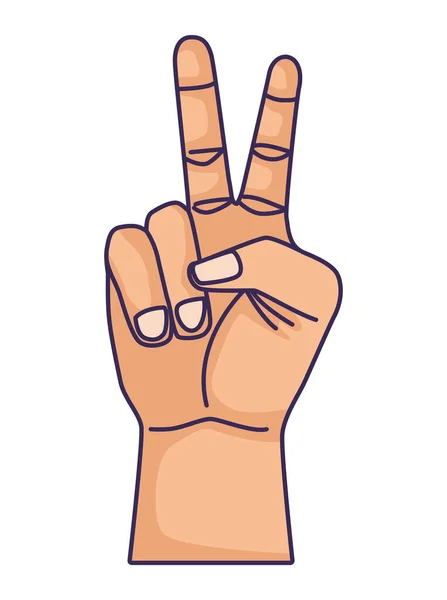 手和平和爱的象征 — 图库矢量图片