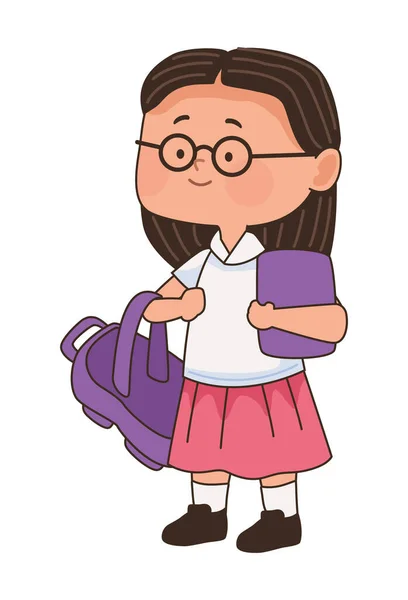 Malá Studentka Školním Charakterem — Stockový vektor