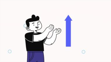 statistics infographic tech arrows animation ,4k video animated