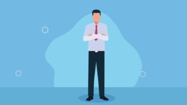 elegant business man atanding animation ,4k video animated