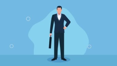 elegant business man standing animation ,4k video animated